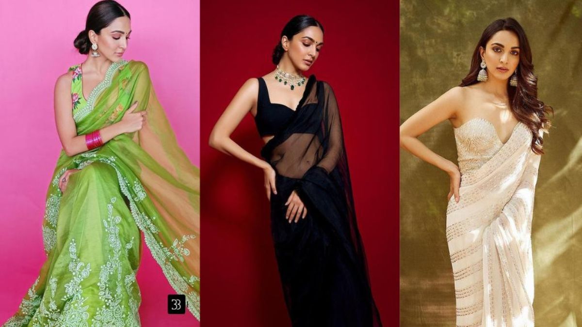 Kiara Advani White Net Saree, Designer Saree, Bollywood Saree, Indian Saree