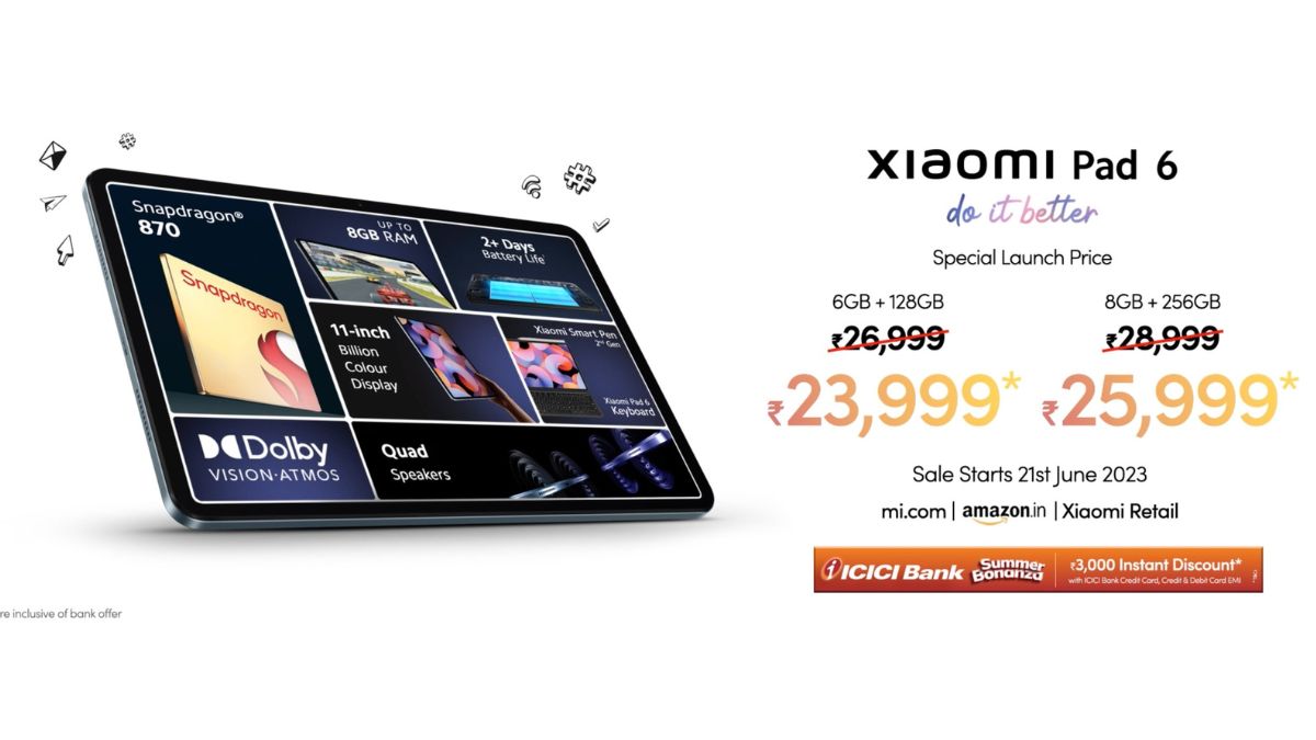 Xiaomi Pad 6| Qualcomm Snapdragon 870| 144Hz Refresh Rate| 8GB, 256GB| 2