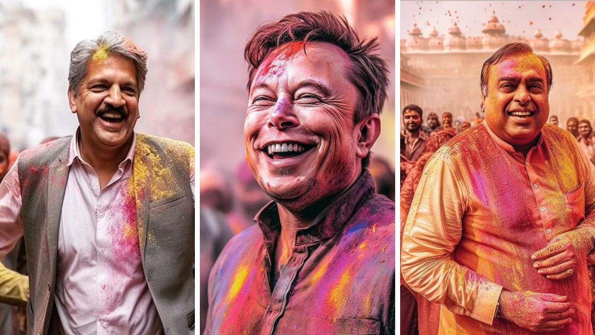 Steve Jobs to Elon Musk, artist shares AI-generated pics of famous  personalities playing Holi in Vrindavan - India Today