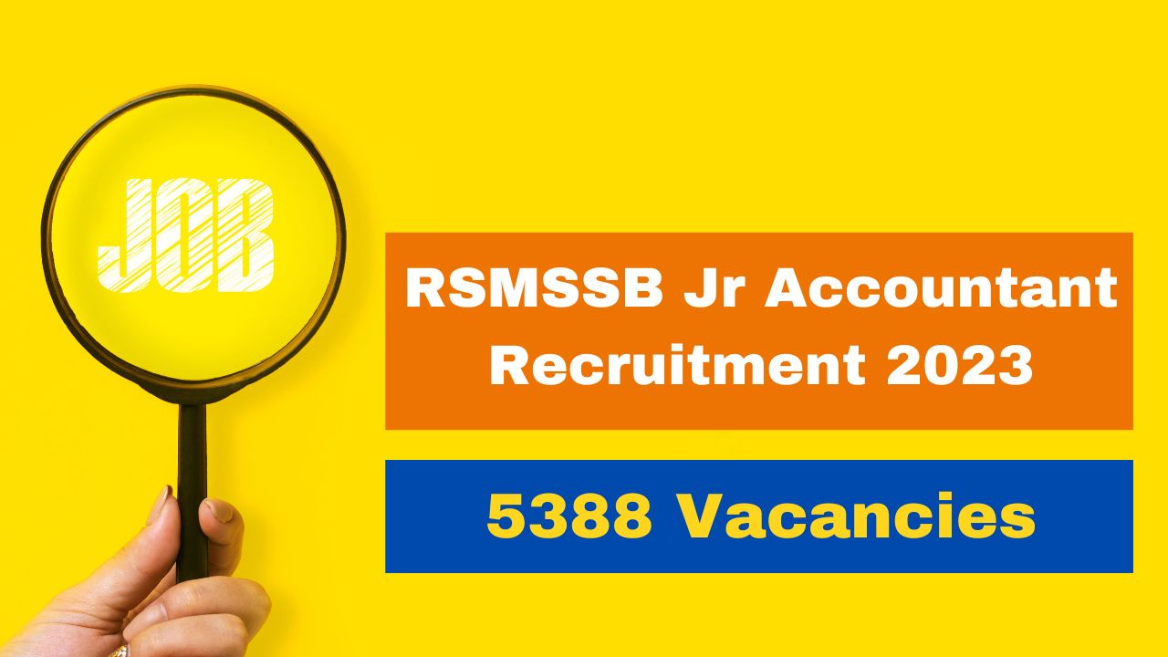 RSMSSB Jr Accountant Recruitment 2023 Notification Released For 5388