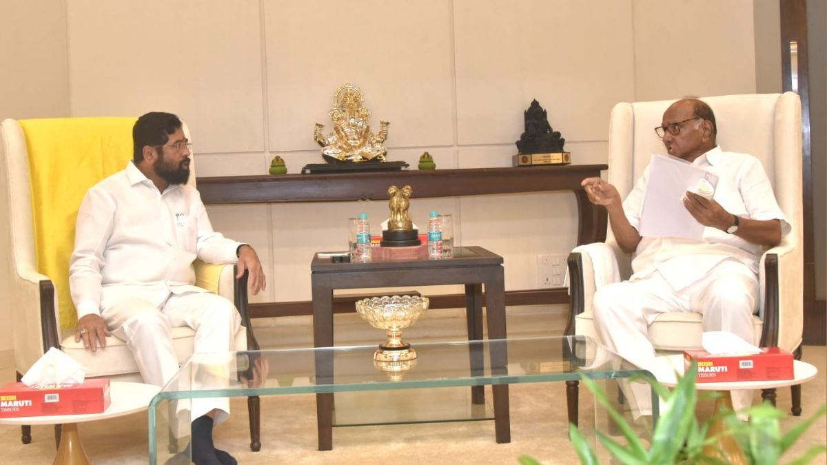 NCP Chief Sharad Pawar Meets Maharashtra CM Eknath Shinde In Mumbai