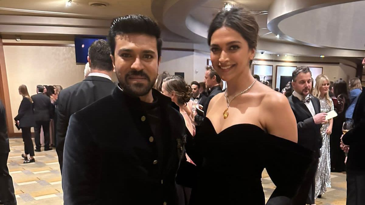 Oscars 2023 Ram Charan And Deepika Padukone Look Regal As They Pose