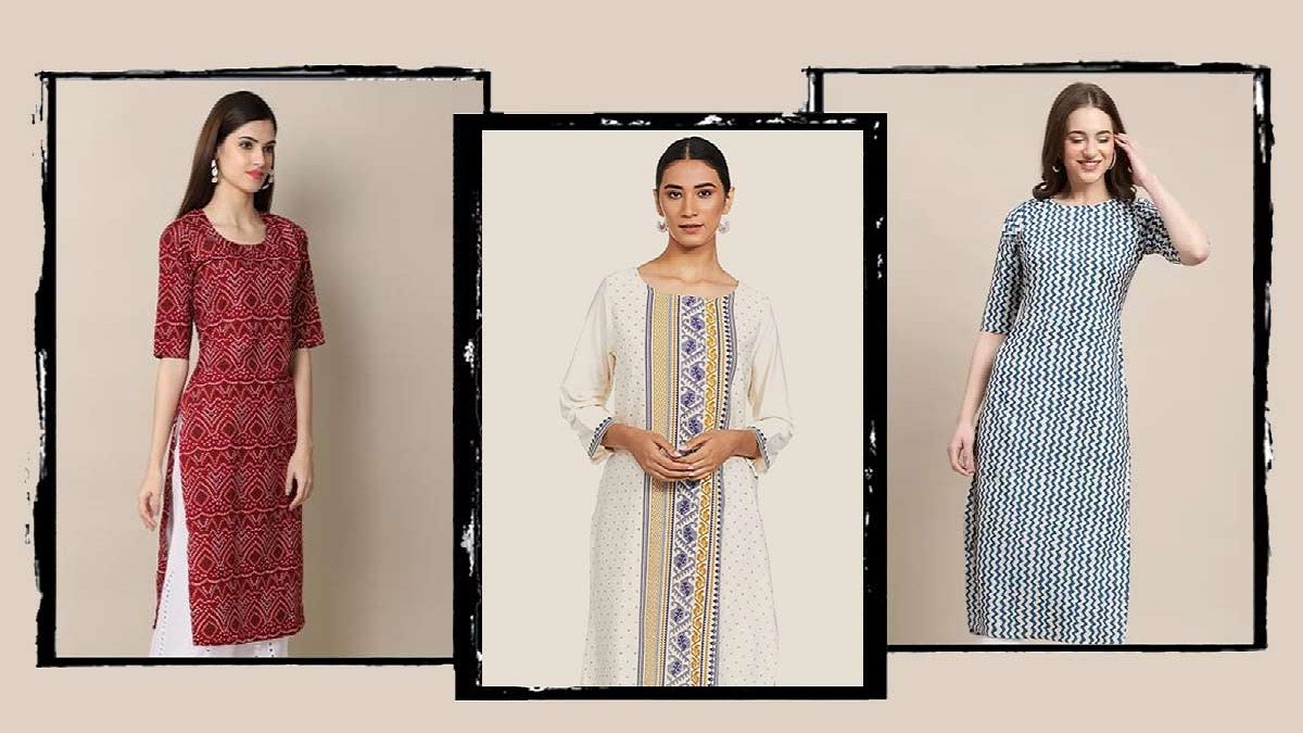 Womens Kurtis Under 799 Amazon Wardrobe Refresh Sale Offers Kurtis For  Women That Are Stylish And Aesthetic  Times of India
