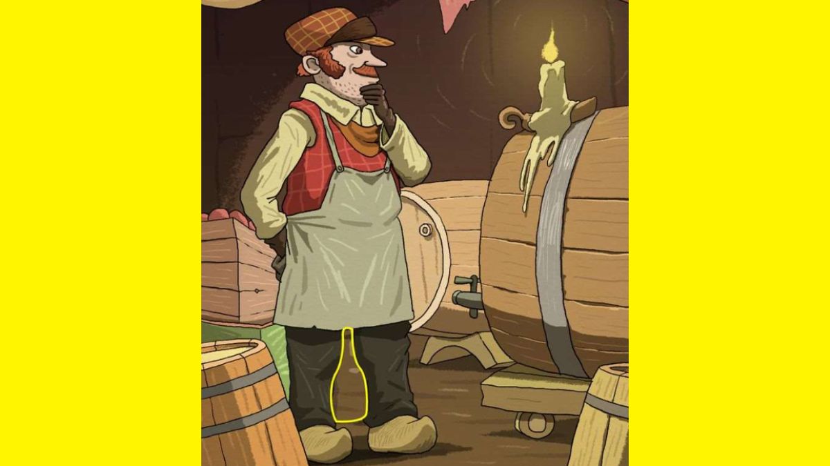 Optical Illusion Spot The Bottle Hidden Inside Wine Cellar Picture