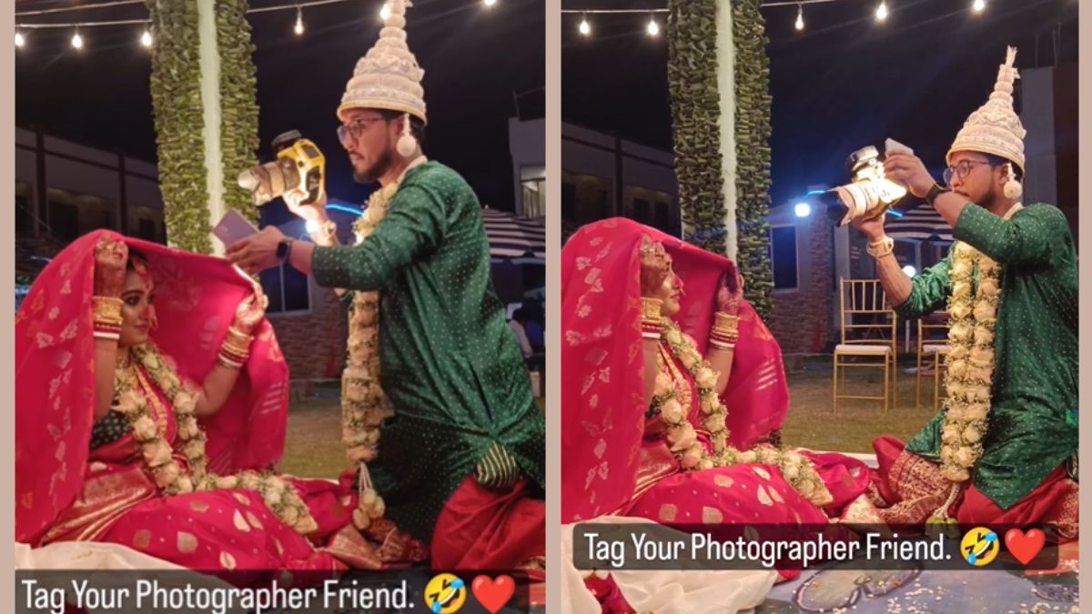 Photographer Groom Takes His Own Bride's Pics At Their Wedding, Video