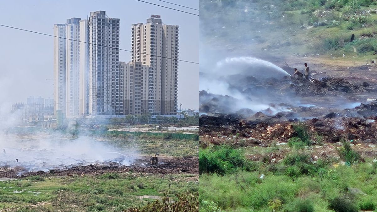 Massive Fire Breaks Out At Dumping Ground In Noida Sector 32; Dousing ...