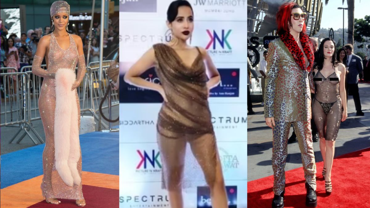 Uorfi Javed wears a naked dress: Rihanna to Megan Fox, when stars nailed  this risque style statement. Watch