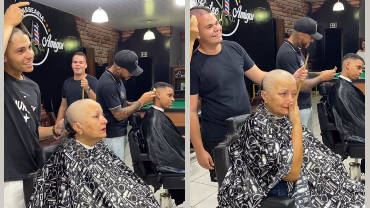 Barber Shaves His Head in Solidarity With Mother Fighting Cancer