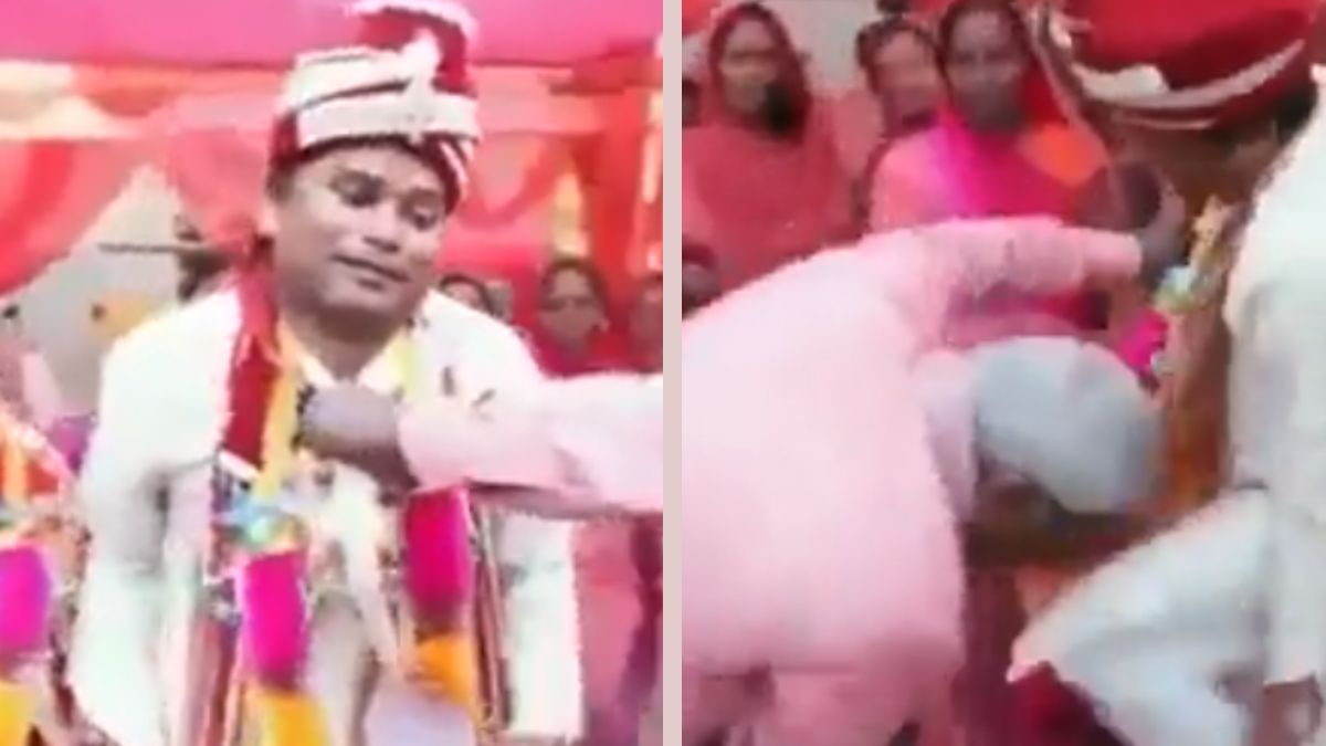 Watch Viral Video Man Thrashed With Slippers For Demanding Bike In Dowry At His Own Wedding 9137