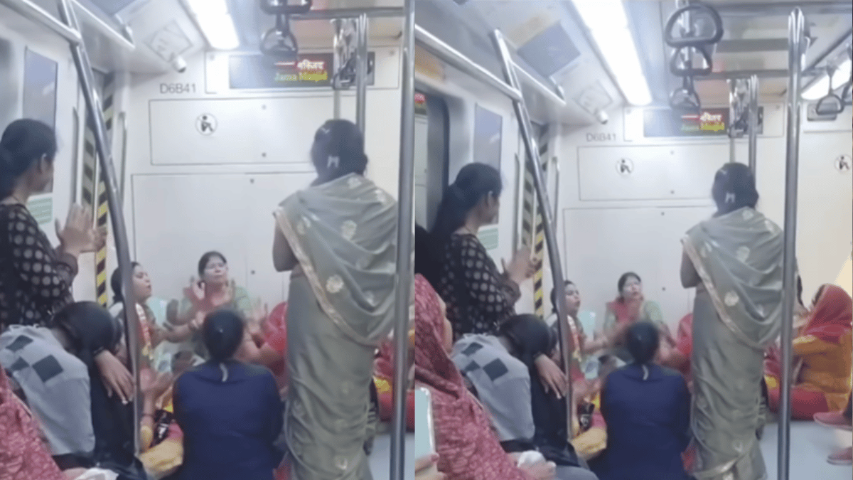delhi-metro-video-of-women-doing-kirtan-inside-public-transport-goes-viral-watch