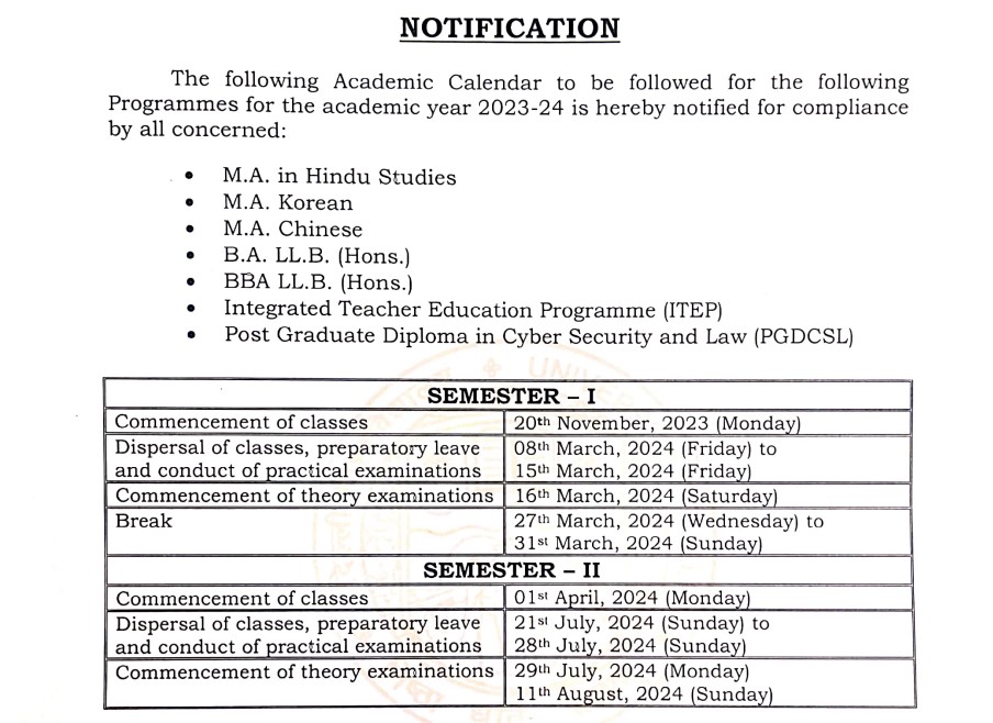 DU Academic Calendar 2024: Delhi University Announces Academic Dates ...