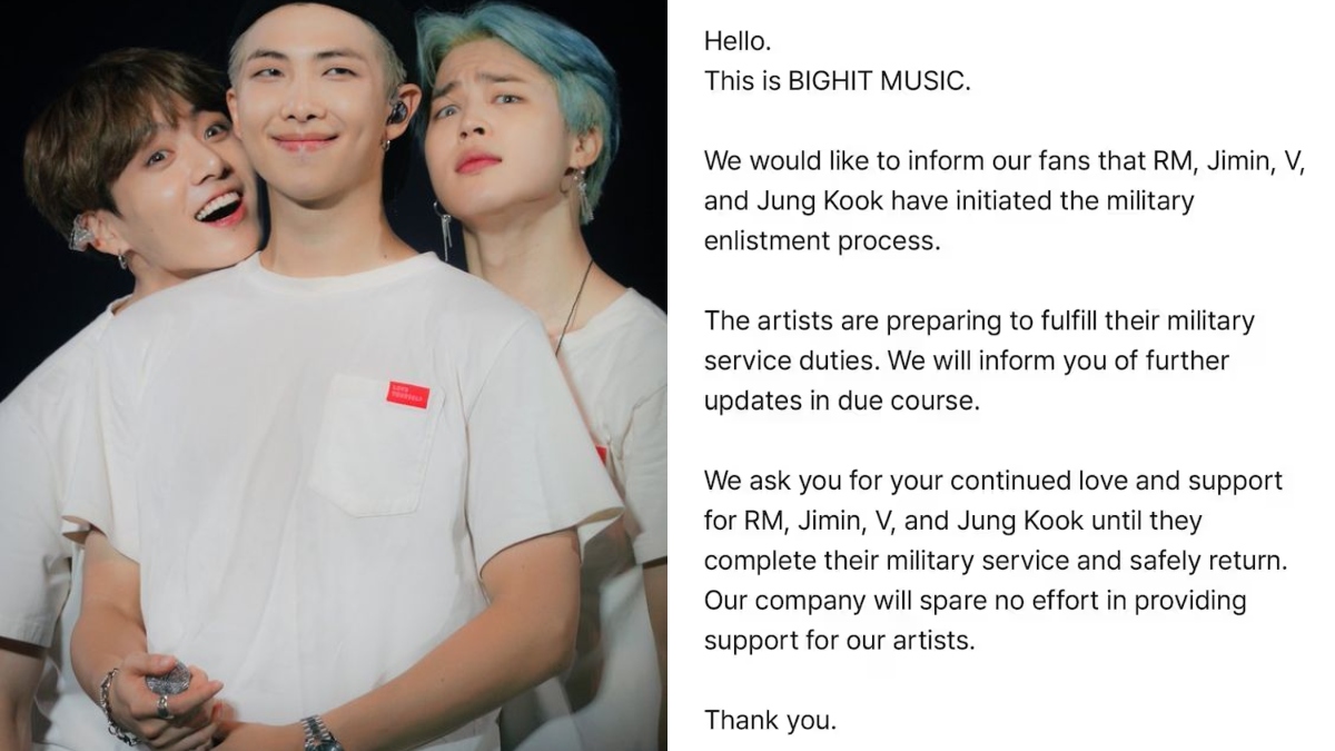 BTS' Jimin, Jung Kook, V, RM Start 'Military Enlistment Process