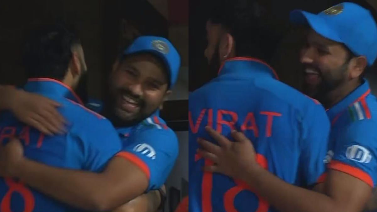 rohit-sharma-virat-kohli-hug-post-match-winning-boundary-by-ravindra-jadeja-sums-up-indias-win-against-new-zealand-world-cup-2023