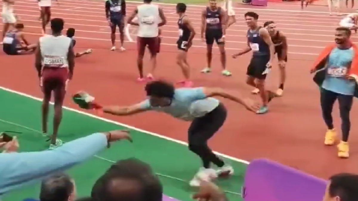 golden-boy-neeraj-chopra-saves-indian-national-flag-from-hitting-the-ground-netizens-hail-gold-medalist-patriotism-watch-viral-video