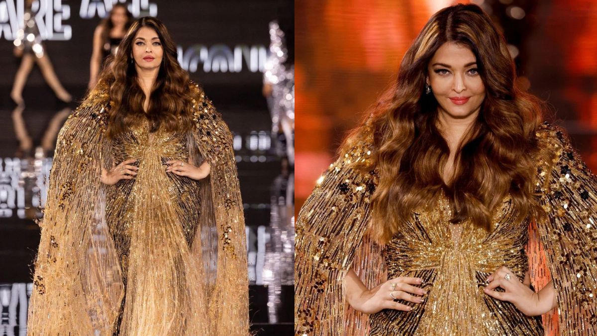Aishwarya Rai Bachchan At Paris Fashion Week In Ravishing Golden Gown