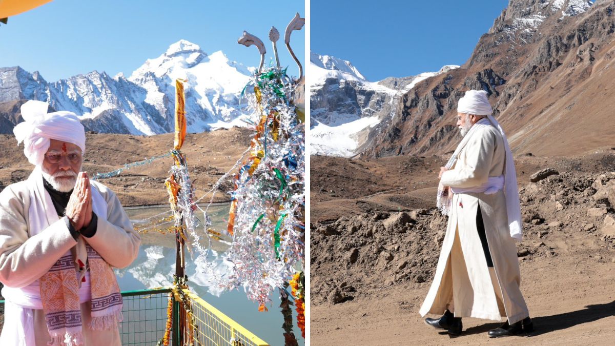 PM Modi In Uttarakhand: Visits Adi-Kailash Temple, Plays Damau With 'Goonji' Locals | Watch Video