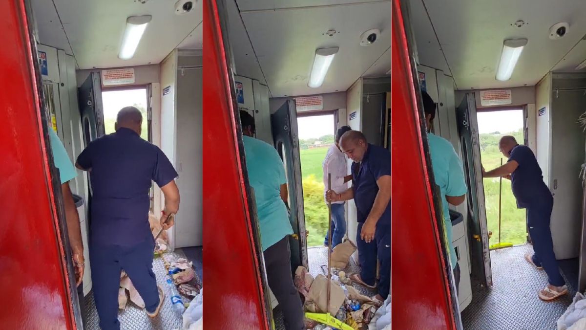 Train Housekeeping Staff Dumps Waste On Tracks, Railway Reacts After