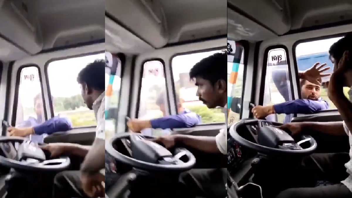 toll-tax-worker-hangs-on-moving-truck-window-after-driver-refuses-to-pay-netizens-say-next-level-dedication-watch-viral-video