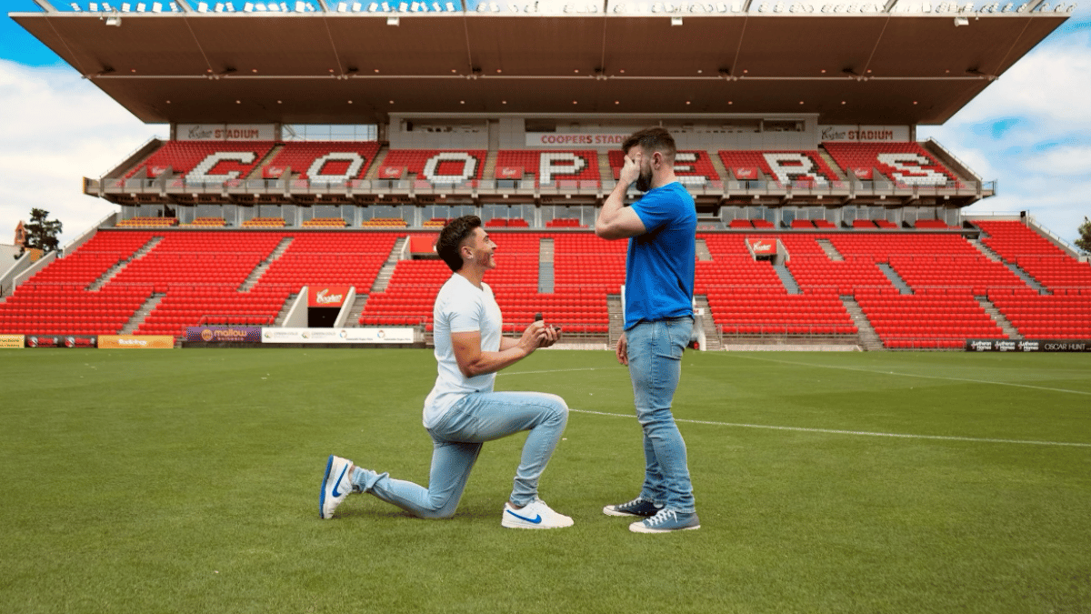world-first-gay-footballer-josh-cavallo-gets-down-on-his-knee-for-partner-fans-in-love-with-proposal-photos