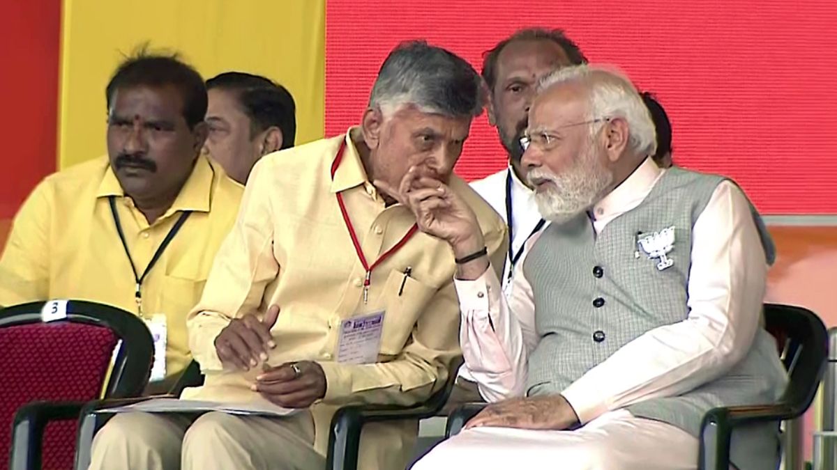 With Blessings Of Tri Dev Pm Modi Pitches For Bjps Double Engine Govt In Andhra Pradesh