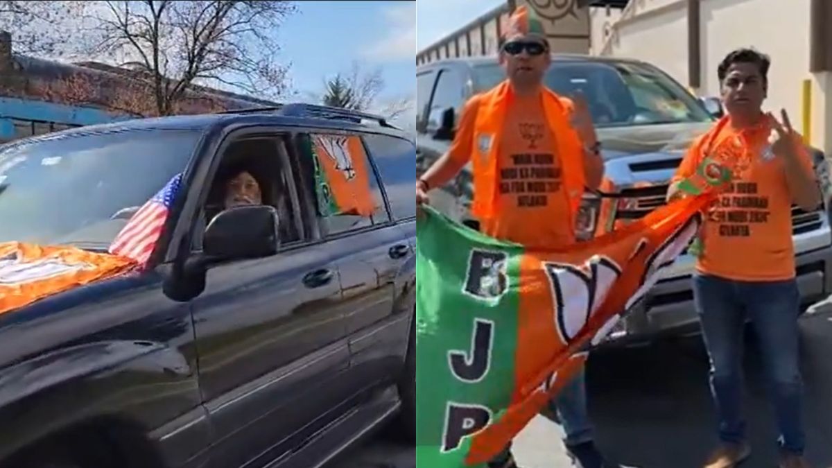 LS Polls: BJP Supporters Hold Mega Car Rally In US; 150 Vehicles Decked ...