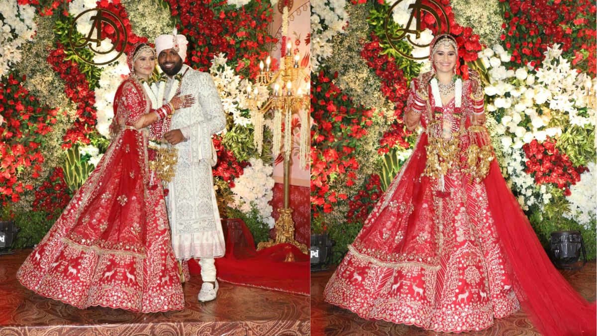 Arti Singh Looks Ethereal As She Walks Down The Aisle In Dreamy Red ...