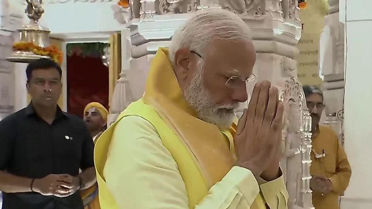 PM Modi Offers Prayers At Ayodhya Ram Temple, Holds Roadshow With UP CM Yogi Adityanath