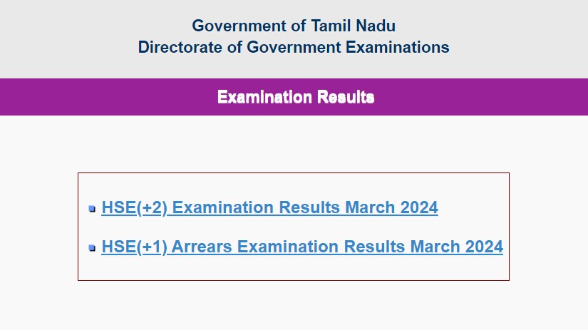 DGE TN +2 Result 2024 (OUT) Live Updates: Link Active At tnresults.nic.in