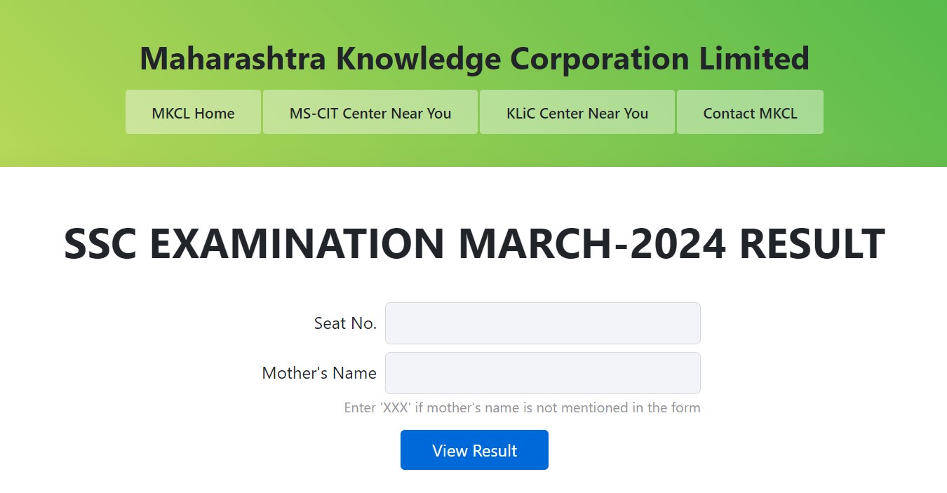 Maharashtra SSC Result 2024 Link Active At sscresult.mkcl.org