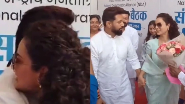 chirag-paswan-kangana-ranaut-share-warm-hug-in-parliament-internet-buzzes-watch-video