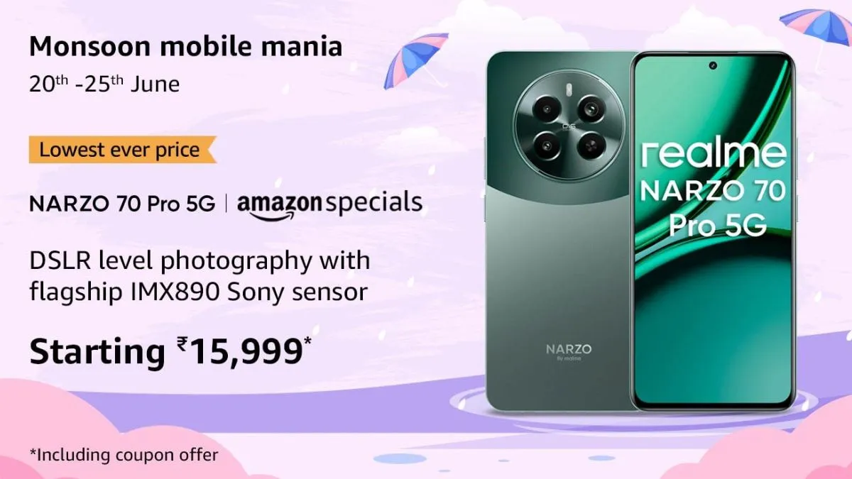 amazon-monsoon-mobile-mania-sale-2024-realme-narzo-70-pro-price-in-india-up-to-rs-5000-coupon-cashback-bank-offers-specifications