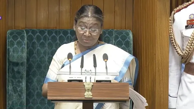 droupadi-murmu-president-joint-parliament-address-parliament-session-18th-lok-sabha-droupadi-murmu-rajya-sabha-lok-sabha-speaker-election-om-birla