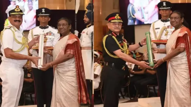 president-murmu-presents-distinguished-service-awards-army-navy-chiefs-conferred-with-param-vishisht-seva-medal