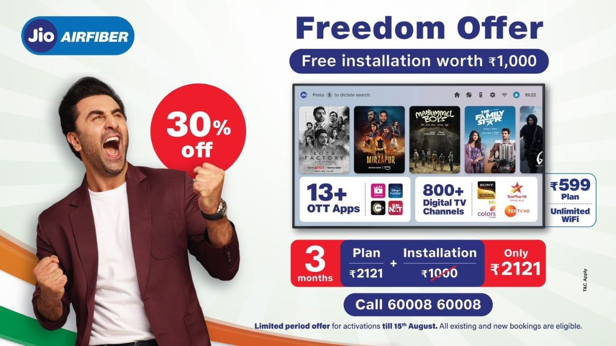 Jio Freedom Offer Free Airfiber Installation Announced For Limited Time Avail Off Before