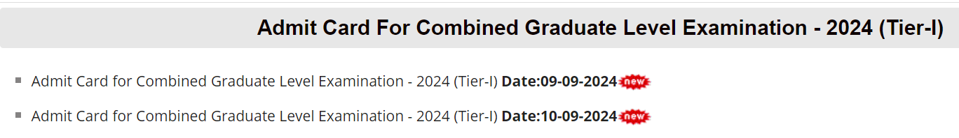 Admit Card SSC CGL 2024 Live Updates: SSC CGL NR Region Admit Card Released