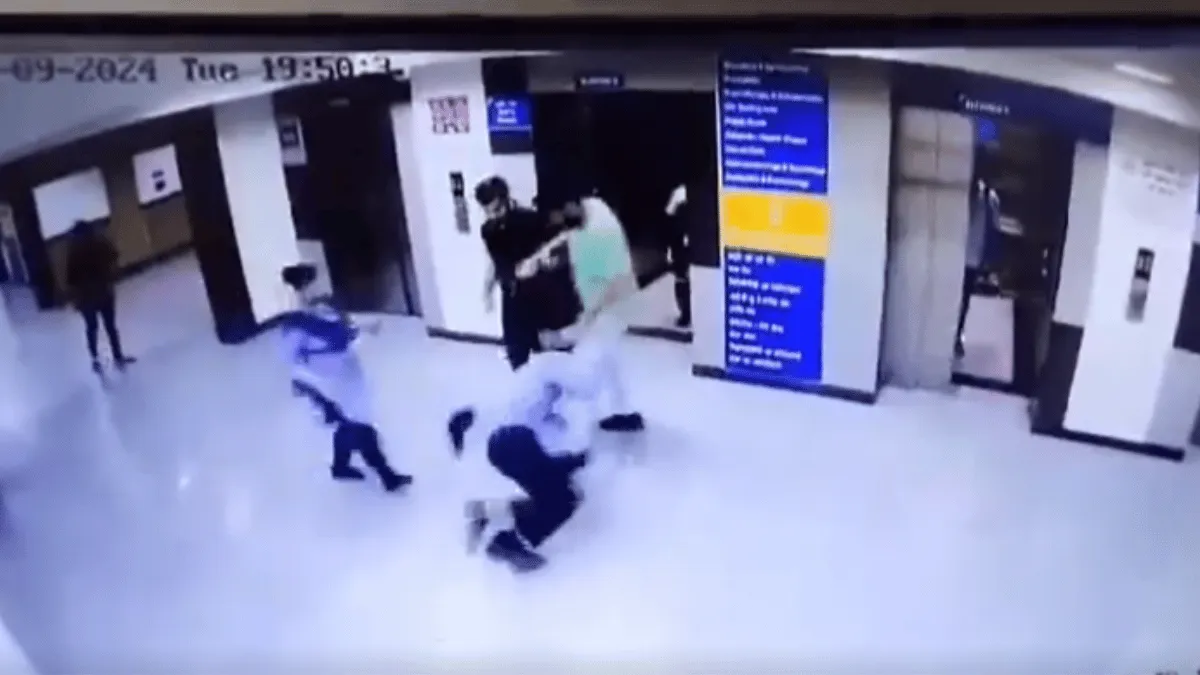 viral-video-two-men-brutally-thrash-noida-hospital-security-guard-attack-female-staff