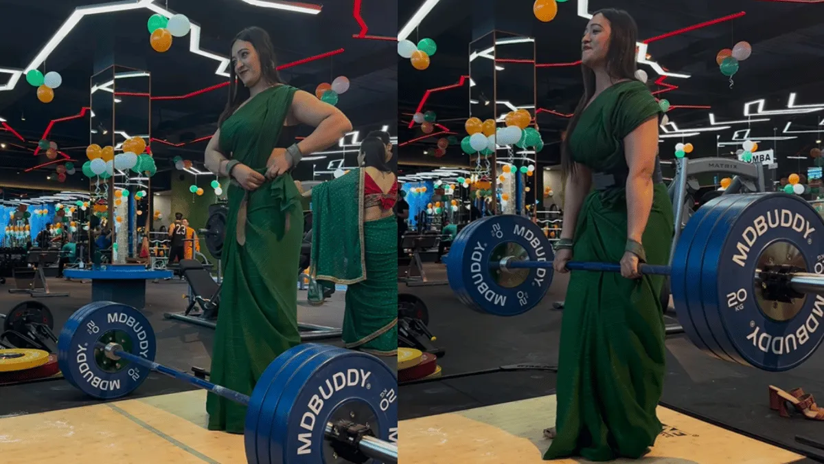 viral-video-saree-clad-woman-effortlessly-weight-lifts-140-kg-internet-is-in-love