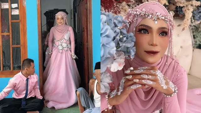 bride-wears-pink-hello-kitty-bridal-gown-for-her-wedding-netizens-drop-mixed-comments-on-viral-video
