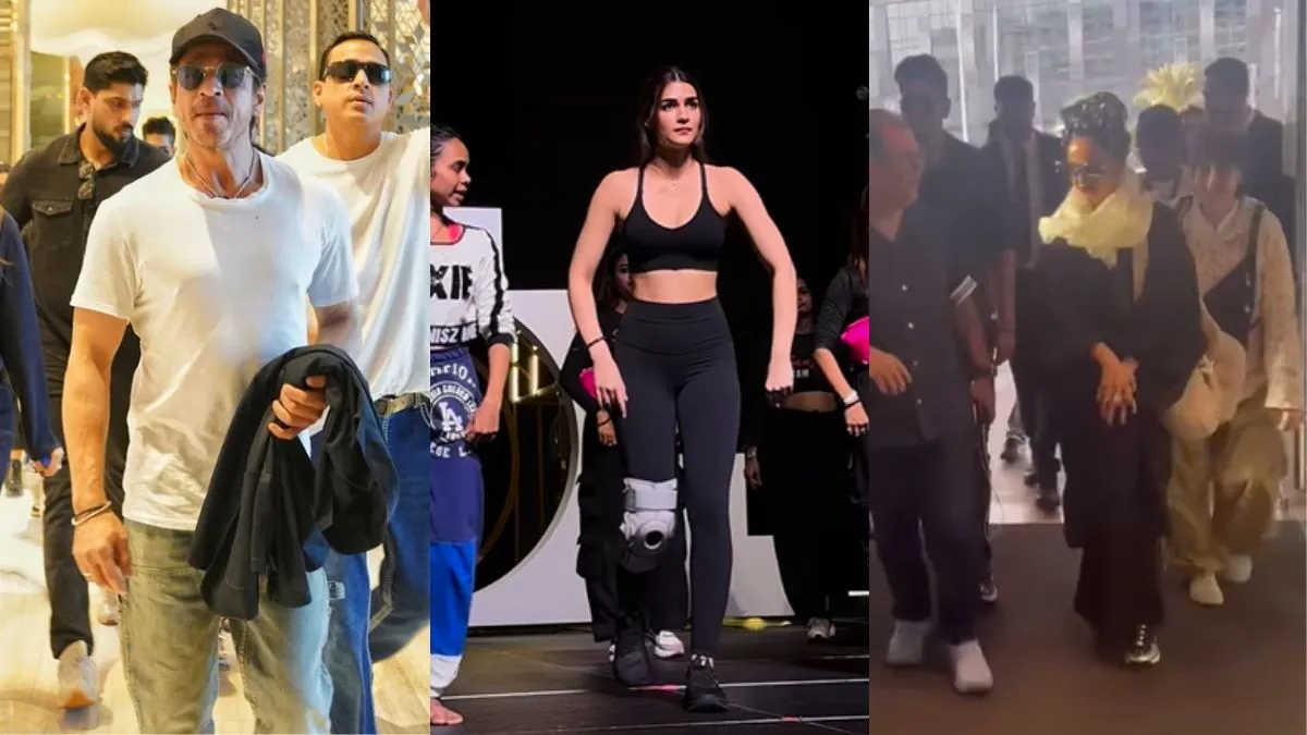 iifa-2024-shah-rukh-khan-arrives-in-dubai-rekha-kriti-sanon-nora-fatehi-rehearse-for-their-performances