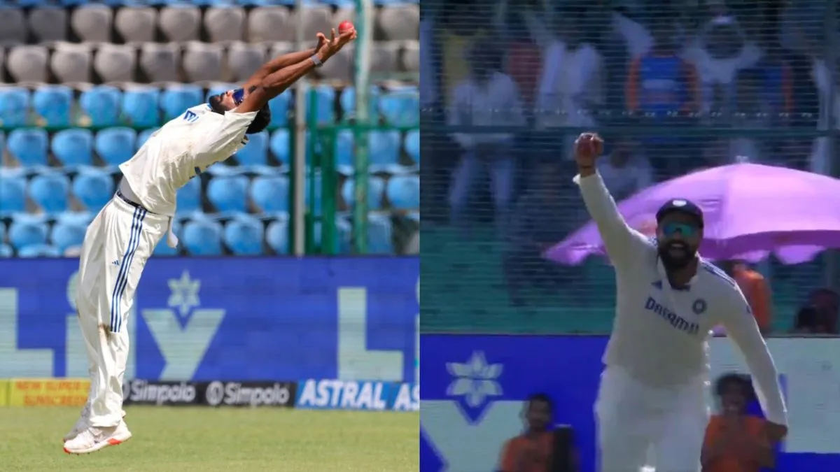 ind-vs-ban-2nd-test-rohit-sharma-mohammed-sirajs-onehanded-stunners-leave-kanpur-crowd-teammates-in-disbelief-watch