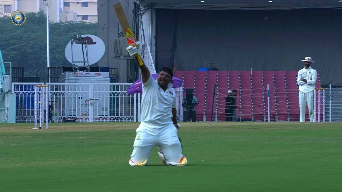 Irani Cup Sarfaraz Khan Smashes Double Ton To Put Mumbai In Solid