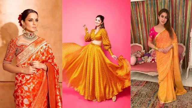 shardiya-navratri-2024-day-4-bollywood-actresses-inspired-orange-colour-outfits-to-amp-up-your-festive-look