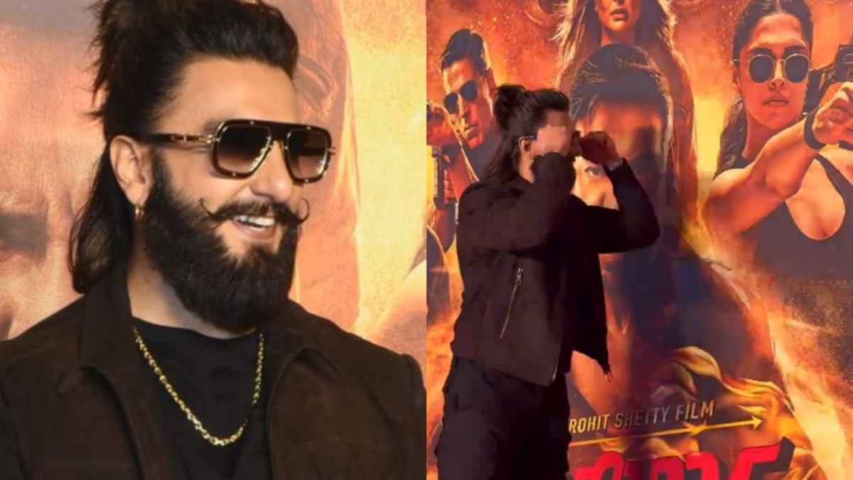 singham-again-ranveer-singh-removes-evil-eye-from-wife-deepika-padukone-poster-watch