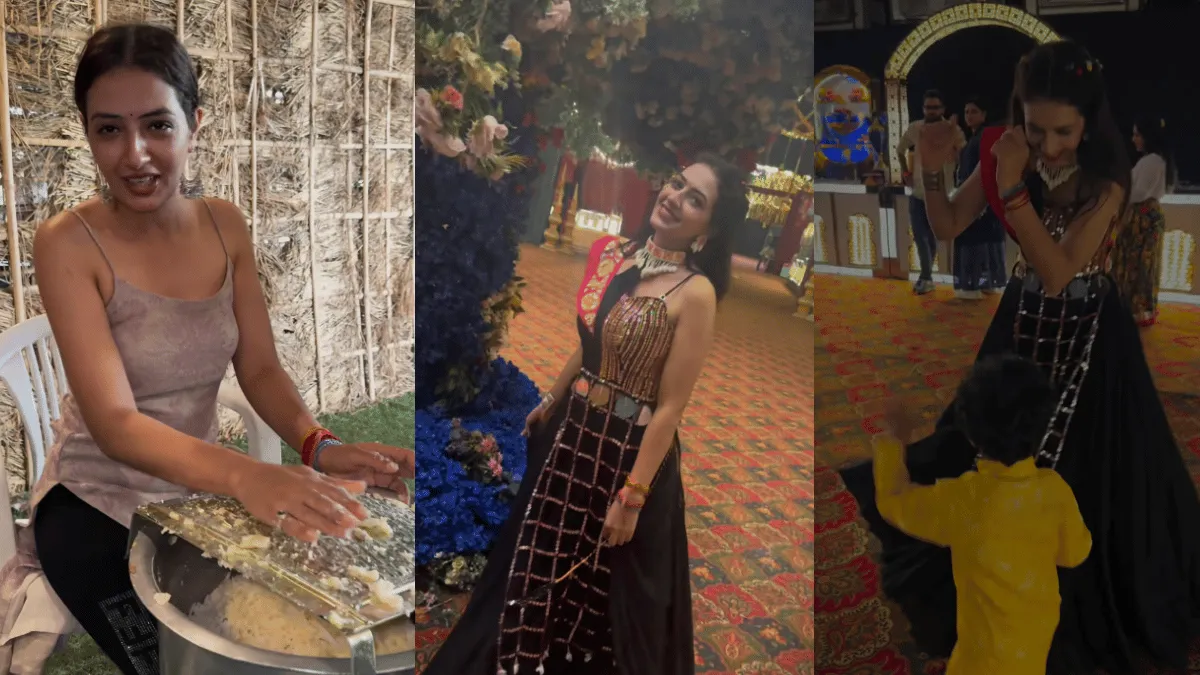 vada-pav-girl-celebrates-navratri-2024-in-surat-gets-trolled-for-food-stall-at-garba-event-dress-transformation-viral-video