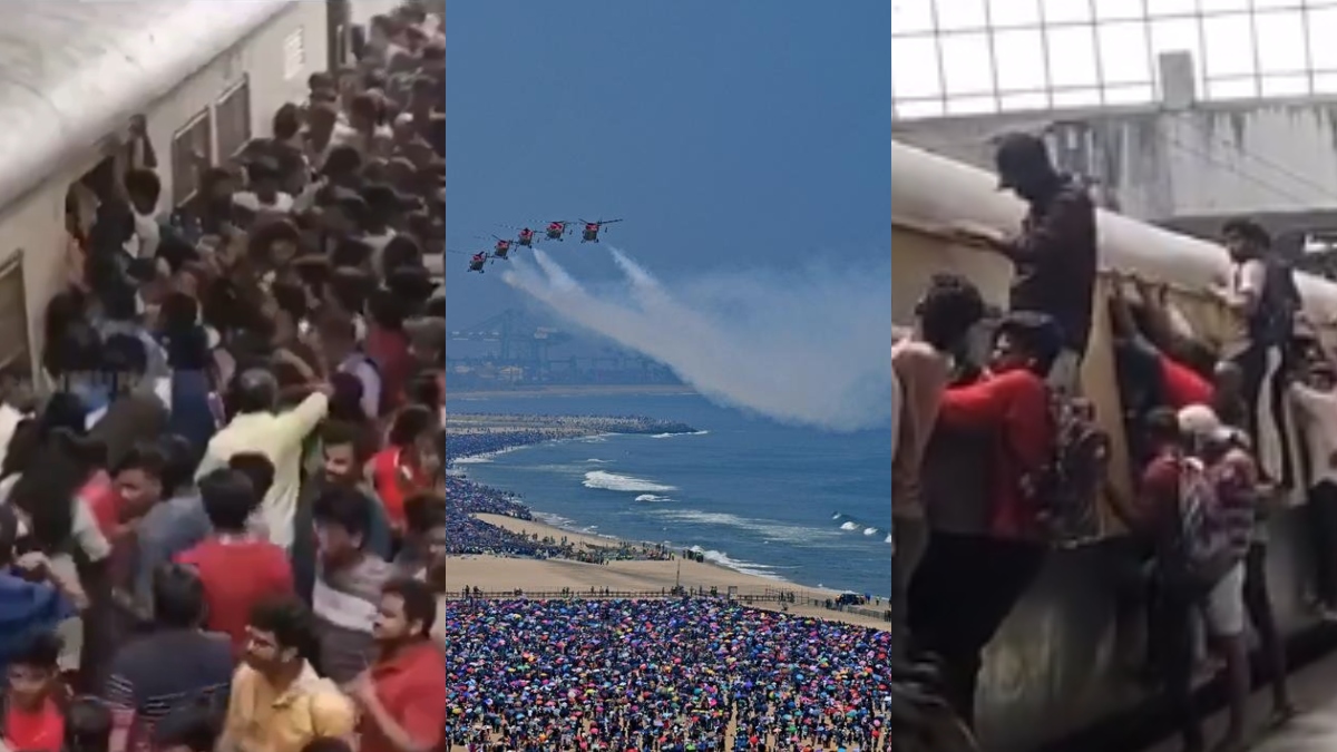 Chennai Air Show Video Of People Hanging On Train Doors To Watch The