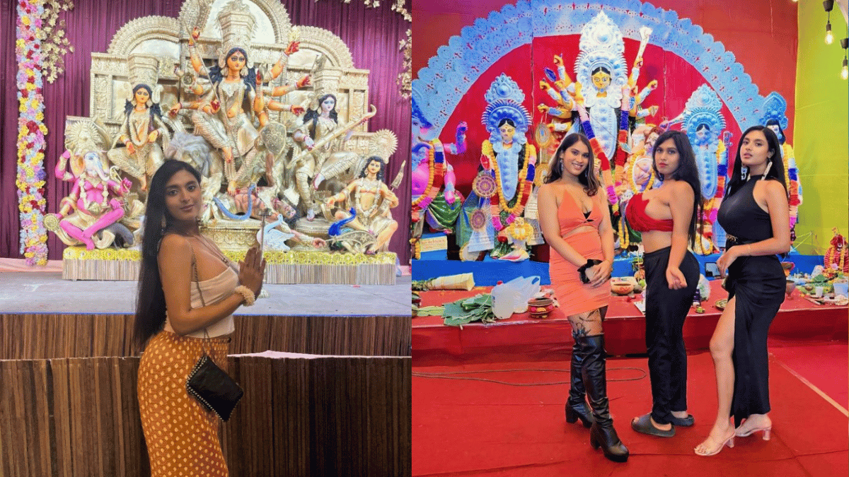 women-in-shoes-and-rebellious-outfits-pose-at-durga-puja-pandal-internet-is-furious