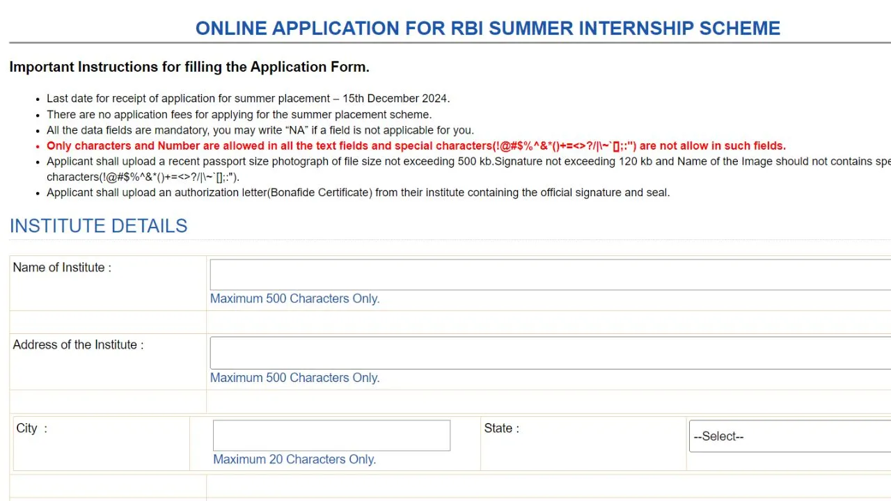 RBI Summer Internship 2024 Registration Process Begins At