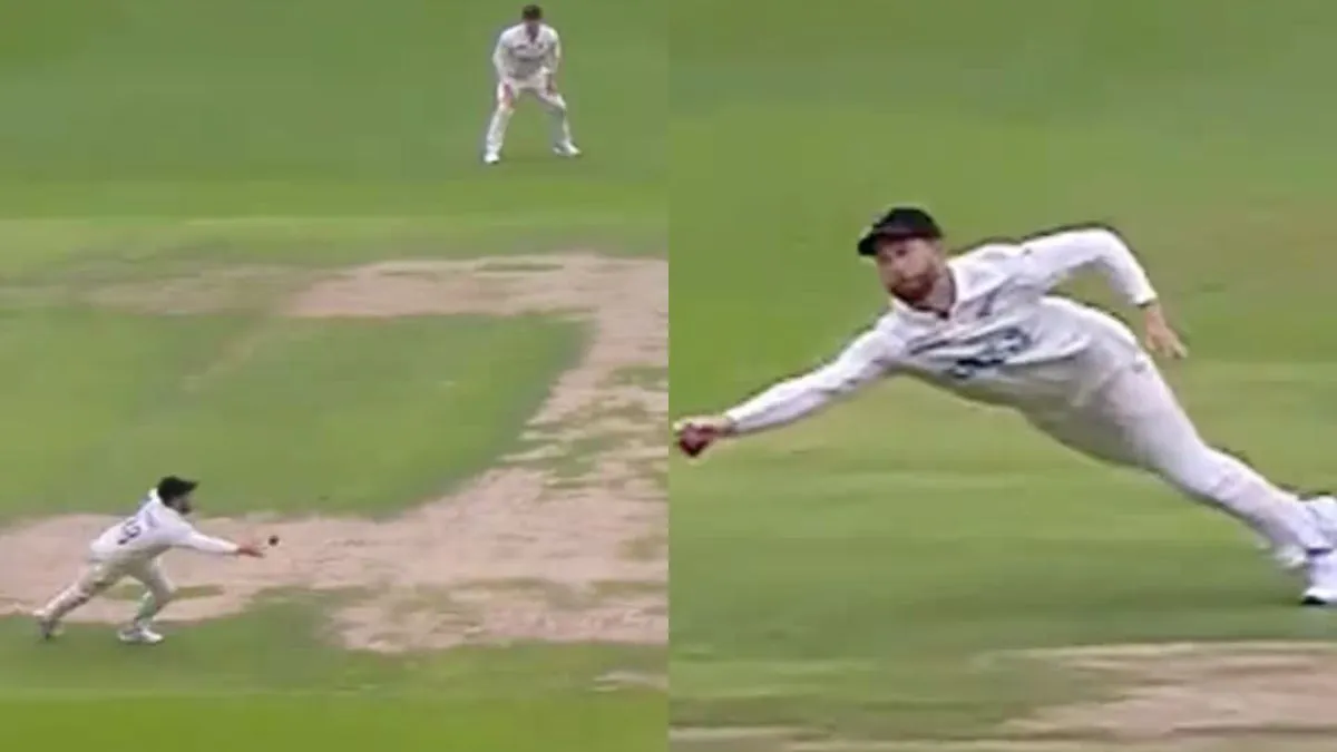 ind-vs-nz-1st-test-devon-conway-takes-stunning-onehanded-catch-to-dismiss-sarfaraz-khan-watch