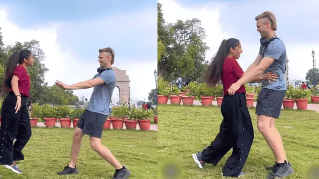 girl-makes-foreign-man-dance-on-bhojpuri-song-near-india-gate-viral-video-embarrasses-desis