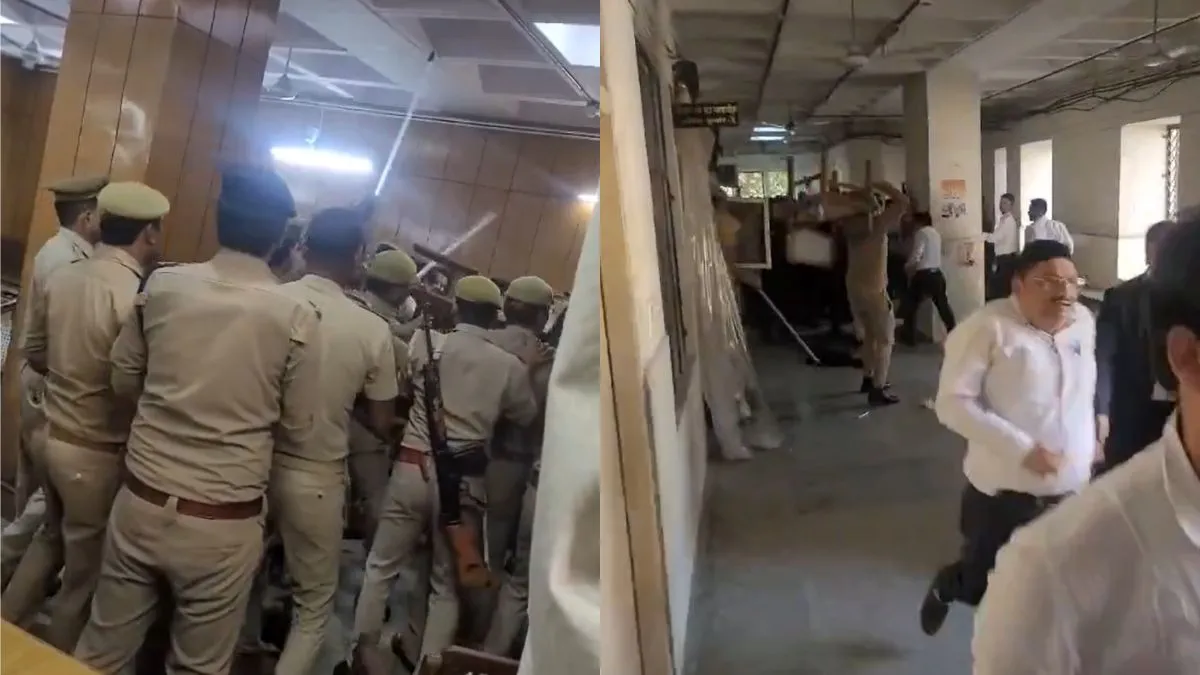 ghaziabad-court-fight-video-ghaziabad-district-court-judge-lawyer-argument-police-lathi-charge-uttar-pradesh-latest-news-updates